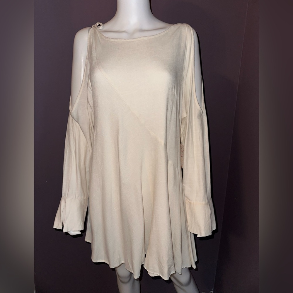 NWT Free People Pullover Cream Dress with Open Arms, Size Small